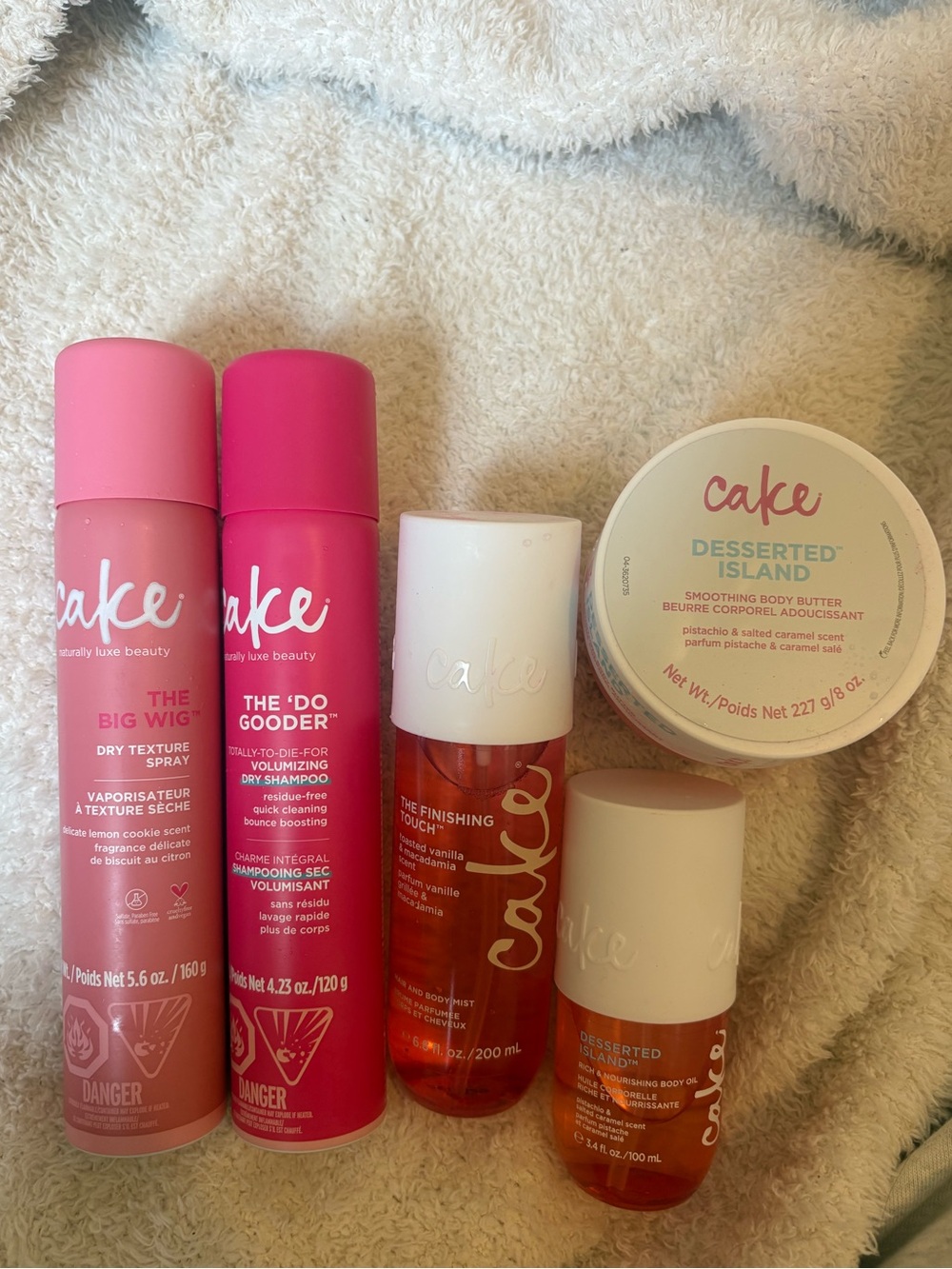 Cake Beauty - NIP haul - dry shampoo, body oil, body butter, texture spray, mist